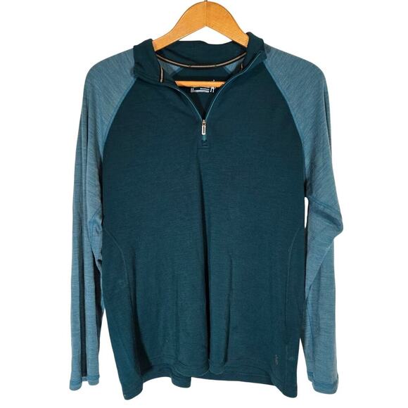 Smartwool Thermal 100% Merino Wool Baselayer Quarter Zip Womans 2X Teal Gorp - Picture 1 of 10